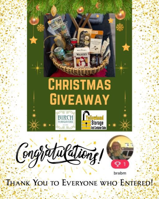 We Have A WINNER !!!
CONGRATULATIONS TO @brabm for winning our Christmas Giveaway with a basket filled with Tasty Treats handpicked by our social media manager 🎉
A huge Thank You to Everyone that entered our giveaway and gave us a follow, stay tuned for the next one!
We wish you all a Very Merry Christmas 🎄
#giveaway #winner #giveawaywinner #supportlocalbusiness #smallbusinesslove #yegstorage #yegpestcontrol #edmontonliving #edmonton #yeg