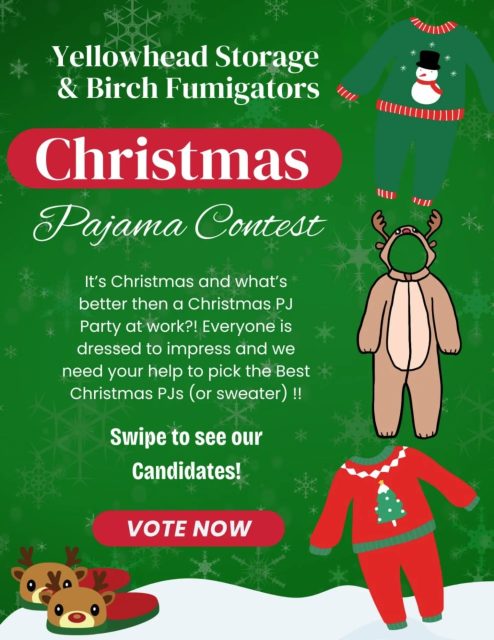 It's our Annual Christmas Ugly Sweater & PJs Contest 🎄
Our staff are dressed to impress but we need your help to pick a winner 🏆
VOTE for your favorite in the comments and we will crown the winner at the end of the day! Winner takes home a gift card of their choice 🎁
#christmas #christmascontest #uglysweatercontest #christmaspjs #vote #fyp #yeg #yegchristmas #contest #itschristmastime #funatwork #edmonton #merrychristmas