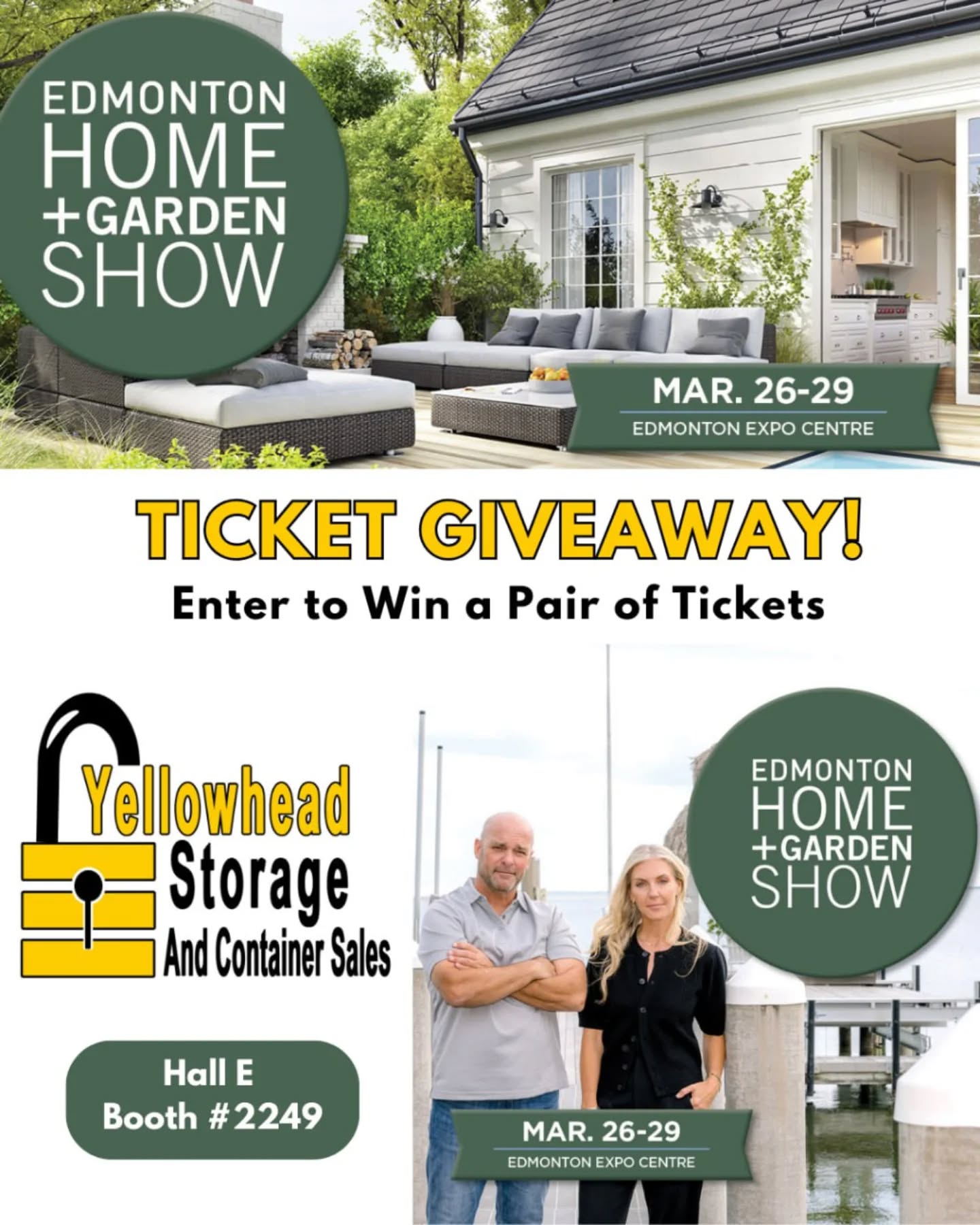 We are so excited to be at the Edmonton Home & Garden show for yet another year! 

We want to see You there, so we’ve got 5 pairs of tickets to giveaway to 5 lucky people. Enter below and you could win a pair of tickets for you and a friend to visit us at the show!

With over 450 vendors this year you will be sure to spend the day shopping for home-related products and services, experience stunning displays that will inspire your next home project, connect with industry experts and enjoy live presentations from professionals like Sarah and Bryan Baeumler. The Edmonton Home & Garden Show brings you 4 days packed with real advice, real inspiration and real experts! 

To Enter our Giveaway to win a pair of tickets to the 2026 EHGS complete the following steps:
•  Like this post
•  Follow our page (if you aren’t already) 
•  Tag a friend to bring to the show (each tag = 1 entry) 

We will be selecting our winners next Wednesday, March 18th. Tickets will be sent electronically so there is no need to pick them up! 

*Giveaway is in no way affiliated, endorsed or sponsored by Meta, Instagram, Facebook, EHGS, or the Expo Center*

#giveaway #yeghomeshow #storageexperts #entertowin #fyp