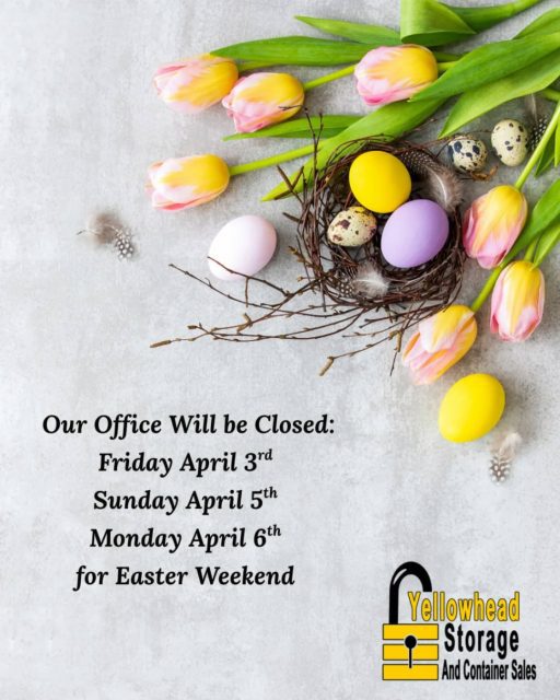 Easter is this weekend! 🐰🐣🌷
We will be closed 3 days over the Easter Weekend to give our staff a much deserved long weekend to enjoy with Family & Friends
#easter #easterweekend #longweekendahead #yeg #storagesolutions