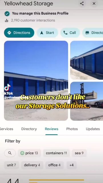 It's Customer Experience Day and we love when customers leave reviews about their experience with us! 

At Yellowhead Storage we strive to give you the best service with your storage experience and as you can see we are providing our customers with an excellent experience 🎉 

Good or bad we want to hear it all! Customer experience reviews help us improve our Custer service skills and let us know what we're doing right too! 

As a family owned business we appreciate each and every review we get 💛 

Thank you to our customers for your reviews ✨ 

#customerexperience #customerservice #customersatisfaction #googlereview #storagesolutions