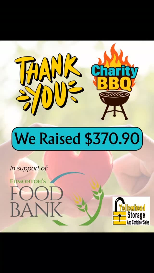 A BIG THANK YOU!!
Thank you to everyone who came out to celebrate at our BBQ on Friday and donated to the Edmonton Food Bank! 🥫
We raised $370.90 for @yegfoodbank 🙌 Way to Go Everyone!
We appreciate everyone who stopped by, including the Now Radio @nowtrucksicle with free popsicles for all 😋 They were definitely needed for the beautifully sunny day we had
That's a wrap! We can't wait to do it again next year 🍔🌭
#bbq #charityevent #charitybbq #yegfoodbank #yegstorage