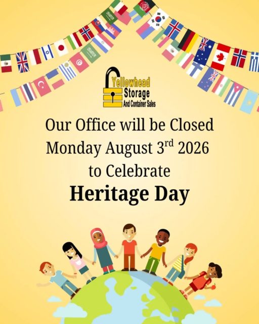 Our office will be Closed next Monday August 3rd for Heritage Day 

A day to honor Alberta's rich cultural diversity and history! 

We hope you take this long weekend to explore and learn about all the different cultures that make Alberta great ✨ 

#heritageday #albertaheritage #alberta #longweekendahead #yegstorage